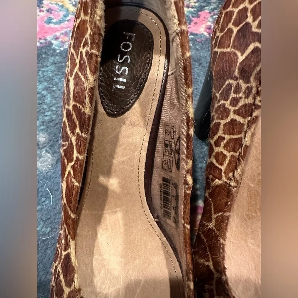 Fossil Maddox Giraffe Print Calf Hair Pump